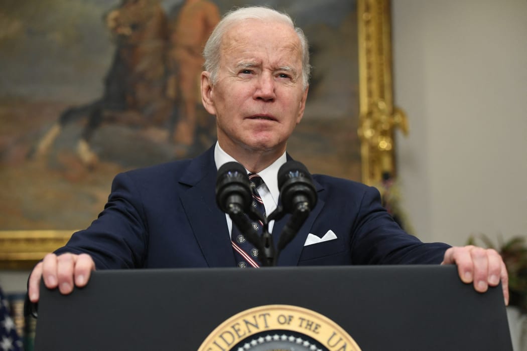 US President Joe Biden speaks about the death of Islamic State leader Abu Ibrahim al-Hashimi al-Qurayshi in Syria duringa US special forces raid.