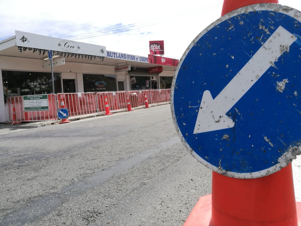 Roadworks have limited parking options for customers.