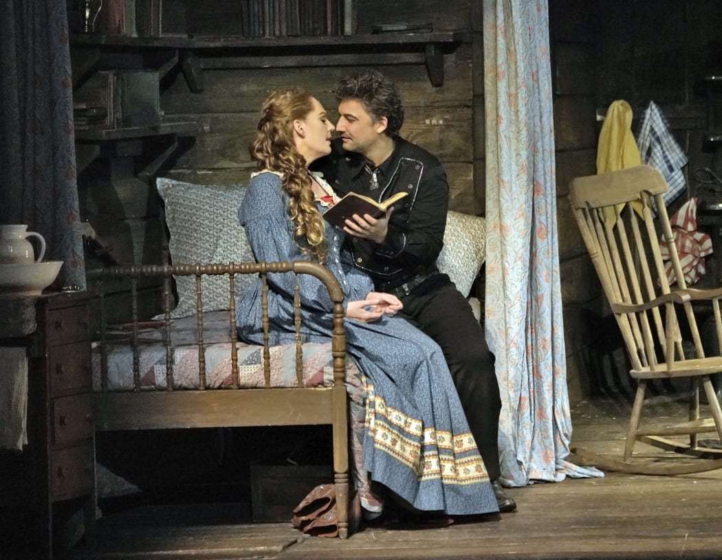 Eva-Maria Westbroek as Minnie and Jonas Kaufmann as Dick Johnson in Puccini's "La Fanciulla del West."