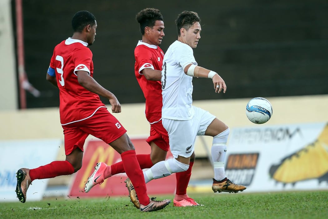 New Zealand's Charles Spragg scores a hat-trick against Tonga