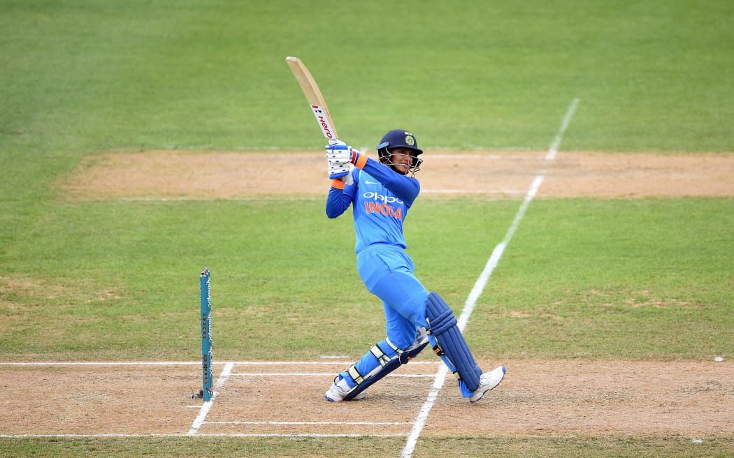 India Women batter Smriti Mandhana in action against the white Ferns.