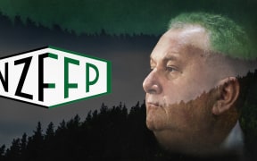 Composite image of the New Zealand Future Forest Products logo and Shane Jones, Forestry Minister and the minister responsible for the $3 billion Provincial Growth Fund.