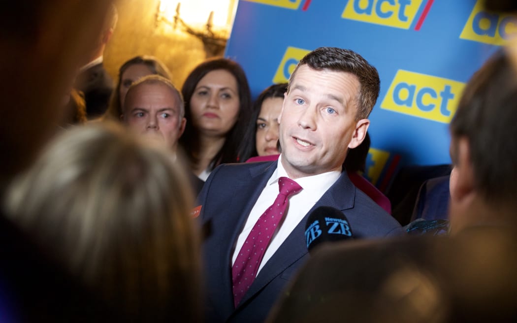 ACT Party leader David Seymour speaks to media following its campaign launch in Auckland on 17 September 2023.