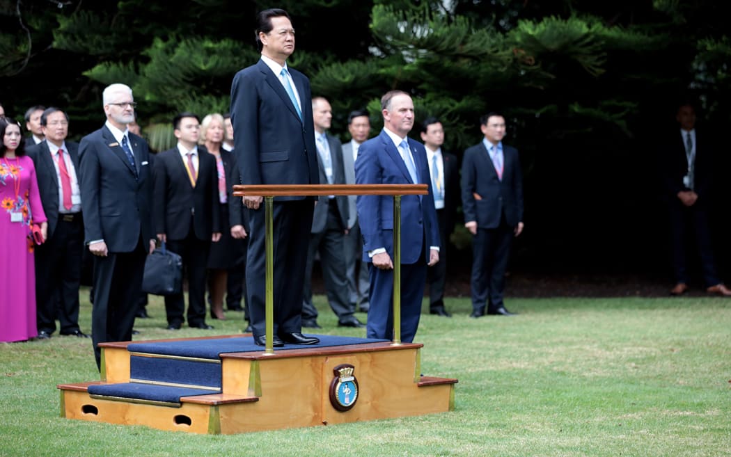 Vietnam's Prime Minister Nguyen Tan Dung with John Key in Auckland.