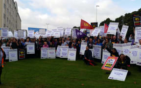 Nurses protest at Middlemore Hospital.