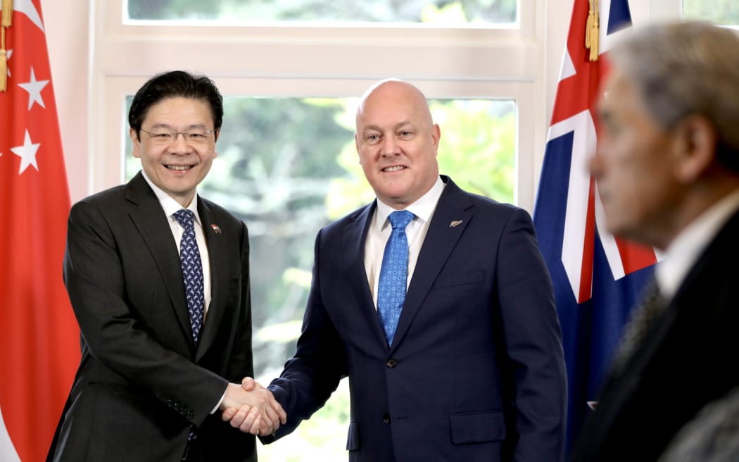 Singaporean PM Lawrence Wong & PM Christopher Luxon at Government House in Auckland