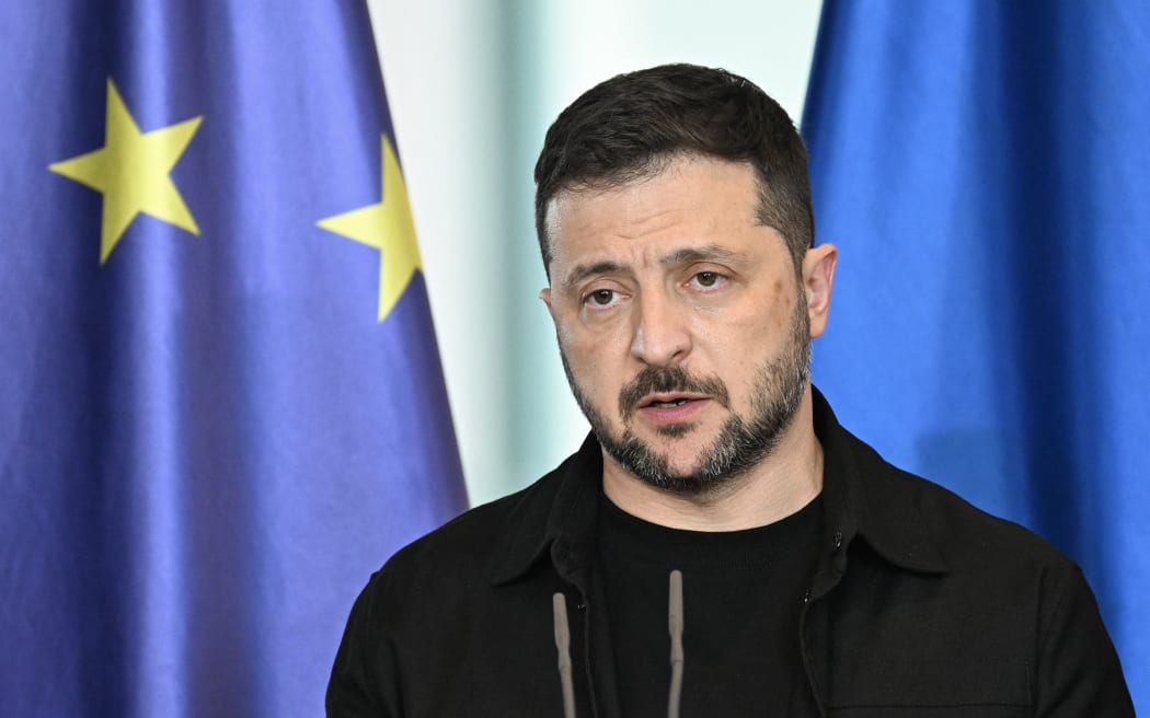 Ukrainian President Volodymyr Zelensky speaks after a video conference of European leaders with the US President on the Ukraine war ahead of the summit between the US and Russian leaders.