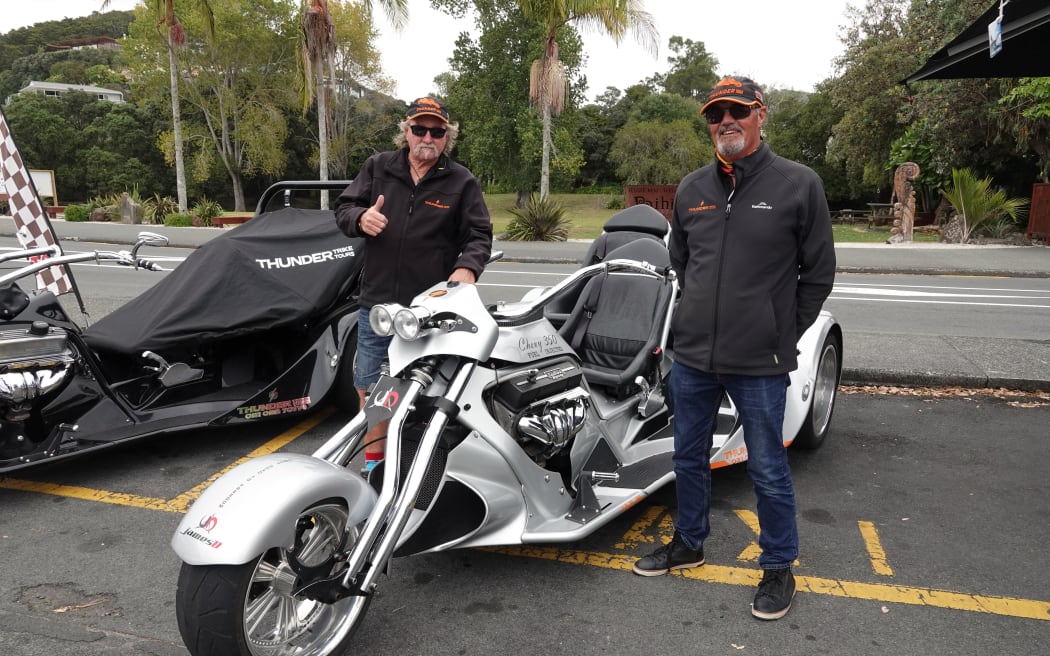 Thunder Trike Tours owner Mark Fincher, right, with employee Steve Beattie.