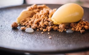Ode Wanaka owner Lucas Parkinson's crumble.