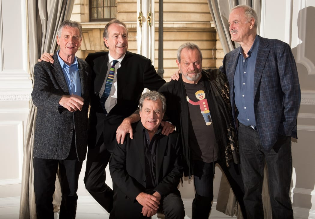 Terry Jones, at centre, with fellow Monty Python starts, from left, Michael Palin, Eric Idle, Terry Gilliam and John Cleese, pictured in 2013.