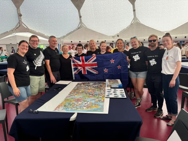 New Zealand competitors at the the World Jigsaw Puzzle Championship in Spain last year.