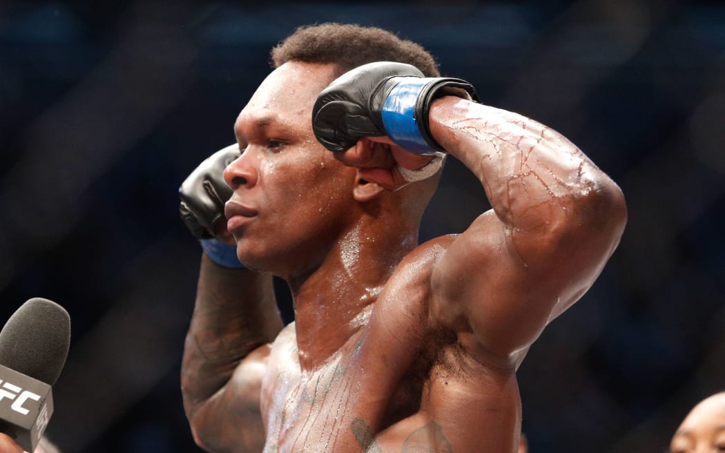 Israel Adesanya of New Zealand during UFC 243