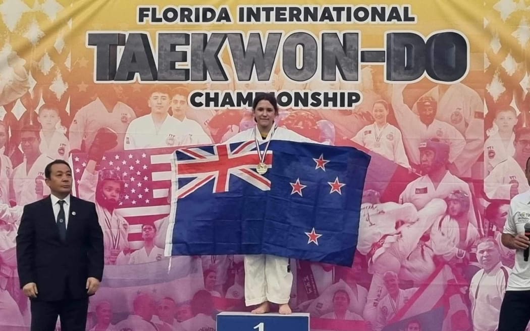 Pippa Yule went home with a gold in pattern and a gold in sparring at the Florida International Taekwon-do championship.
