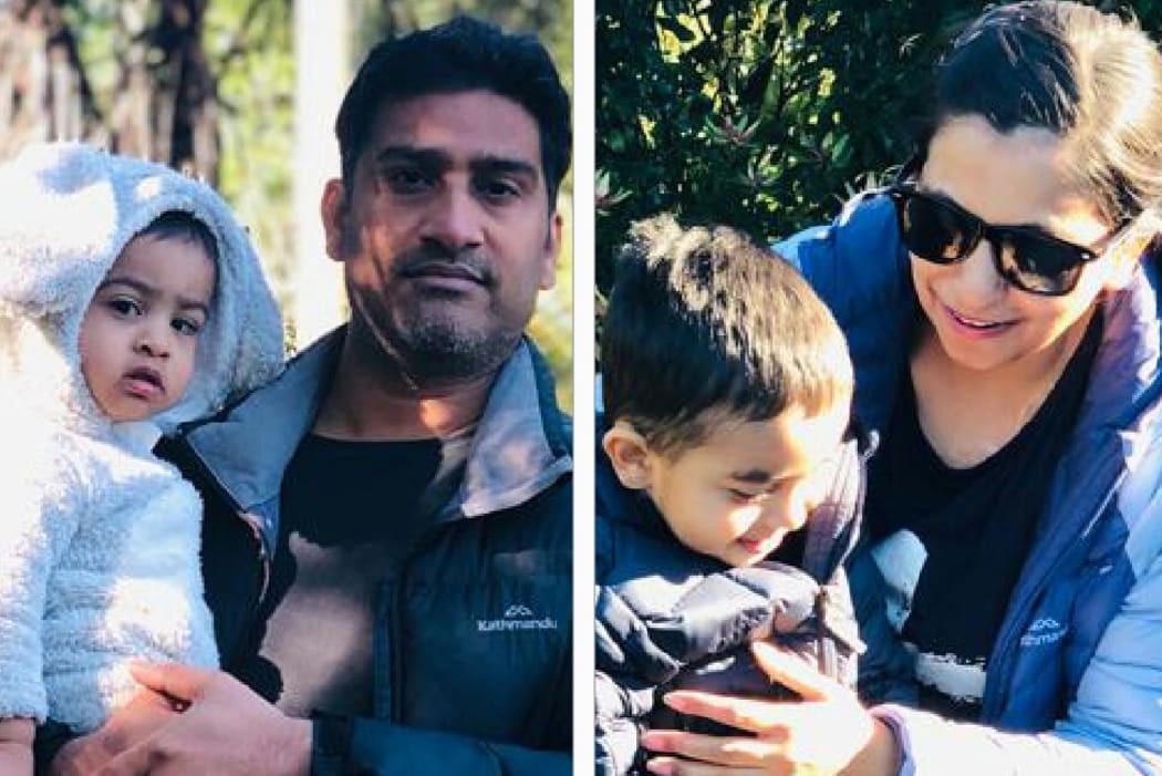 Vijay Bans with his wife Nidhi Arora and children Nevyn and Raynav Bans