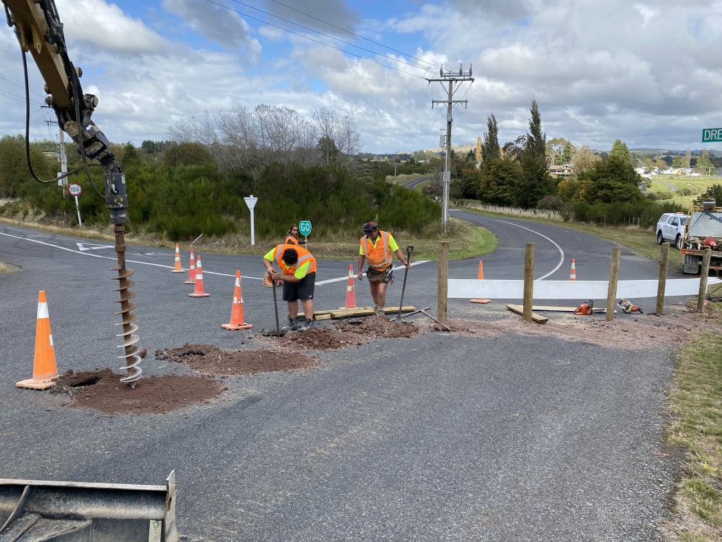 Chicanes are being installed at the Ruapehu Rd rail over-bridge to help limit the size of vehicle that can cross over it.