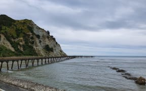 The derelict wharf at Tokomaru Bay.