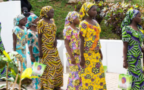 The 'Chibok girls' in May, shortly after they were rescued from Boko Haram.