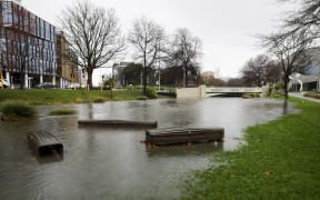 Avon River in Christchurch in flood