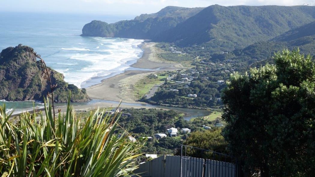 A view of Piha Lagoon and North Piha Lagoon and stream