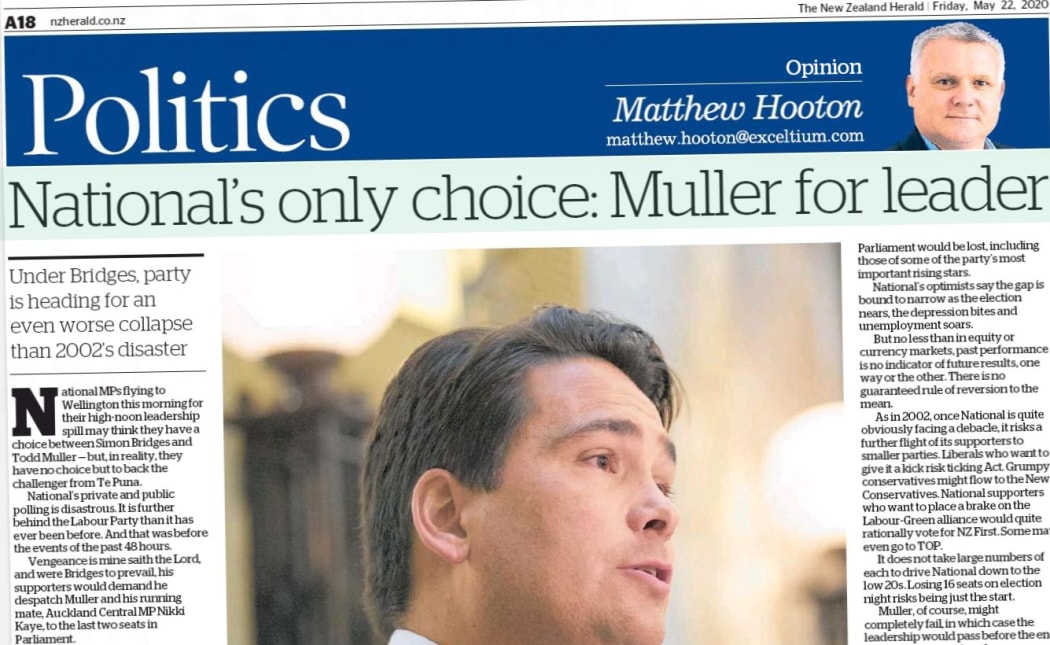 Matthew Hooton nailed his colours to the mast in The Herald the day the leadership vote took place.