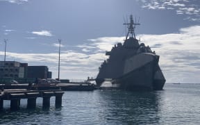 US Littoral Combat Ship docked at Point Cruz in Honiara during the 80th anniversary of the WWII battle of Guadalcanal. 7 August 2022