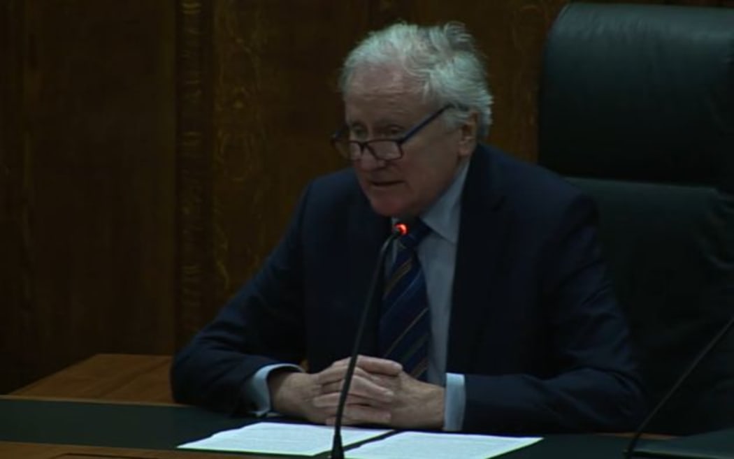 A screenshot from the livestream of the Privy Council's decision, showing Lord Kerr.