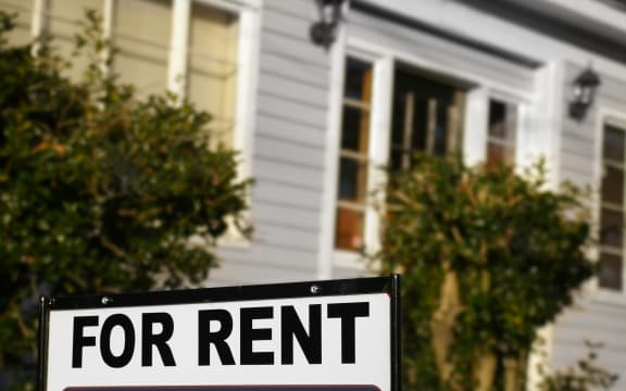 House  with "For Rent" sign in front