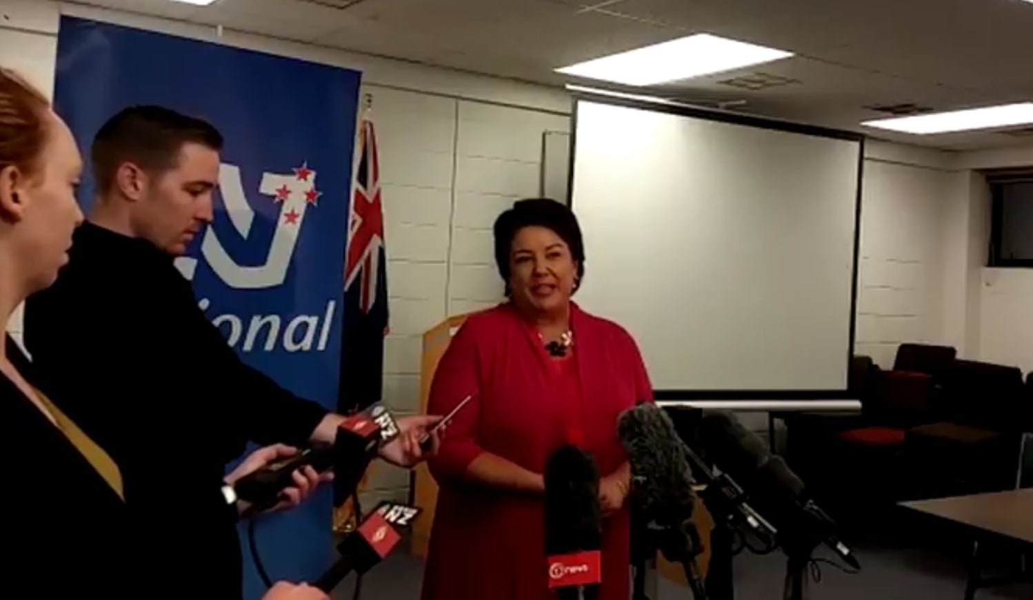 Paula Bennett speaks to media after Simon Bridges pulled out of the race for deputy PM.