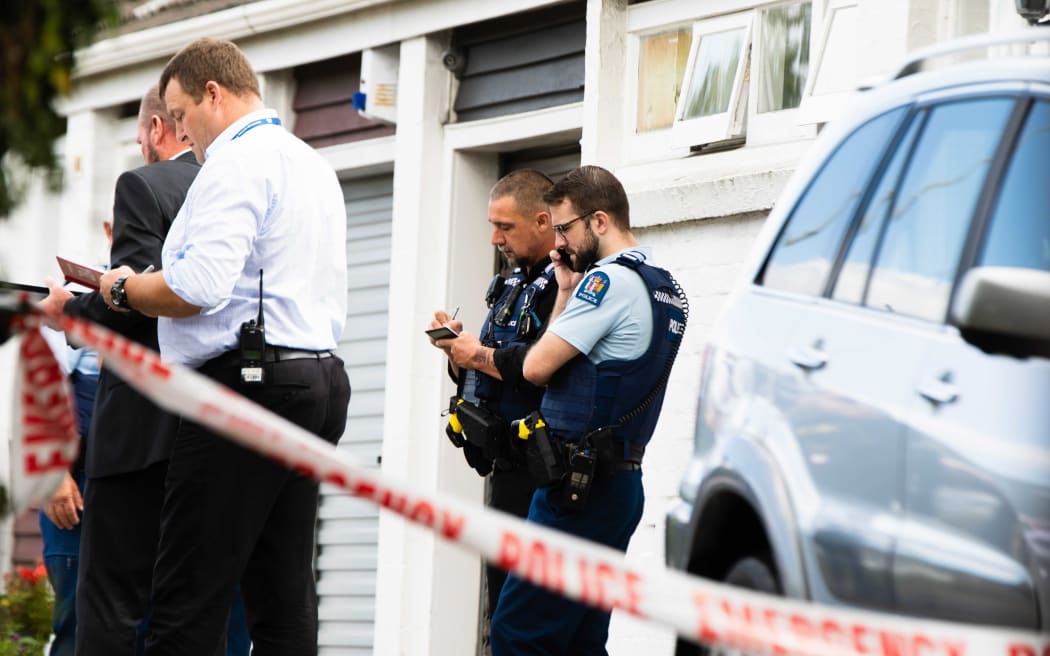 Police at the scene of a 'serious incident' in Epsom, Auckland.