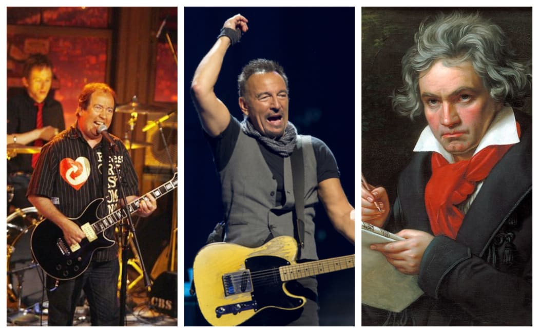 The late Pete Shelley of the Buzzcocks, Brue Springsteen and Beethoven