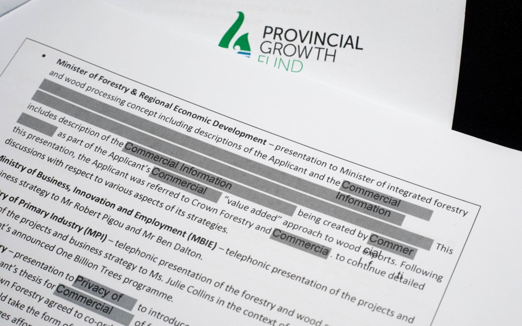 The page from the Application for Funding document made by NZFFP (New Zealand Future Forest Products).