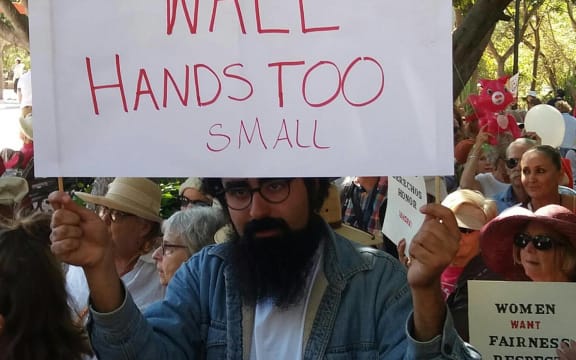 Anti-Trump protest in San Miguel de Allende, Mexico