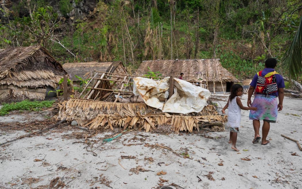 Cyclone damage in Tikopia.