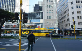 Traffic on Lambton Quay.