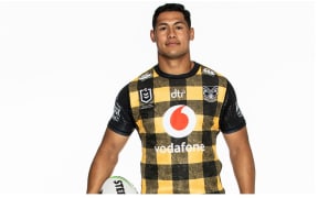 Warriors captain Roger Tuivasa-Sheck in the bush jersey