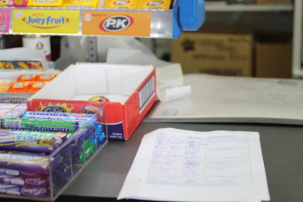 The petition is on the counter of the Stokes Valley dairy where a worker was recently threatened at knife point.