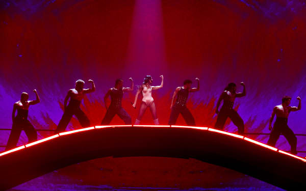 Dua Lipa performs at Auckland's Spark Arena, April 2, 2025.