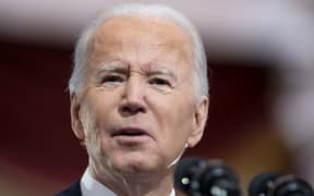 WASHINGTON, DC - JANUARY 06: President Joe Biden gives remarks in Statuary Hall of the U.S Capitolon January 6, 2022 in Washington, DC.