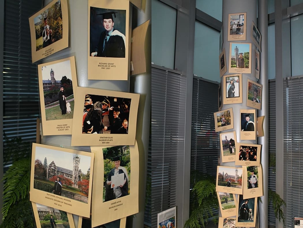 'The Column of Fame' in the reception area celebrates former graduates who have used the service.