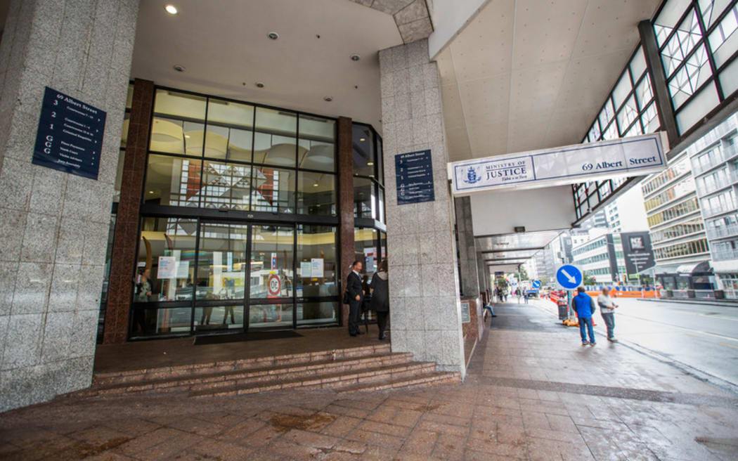 Outside the Auckland District Court on Albert Street.