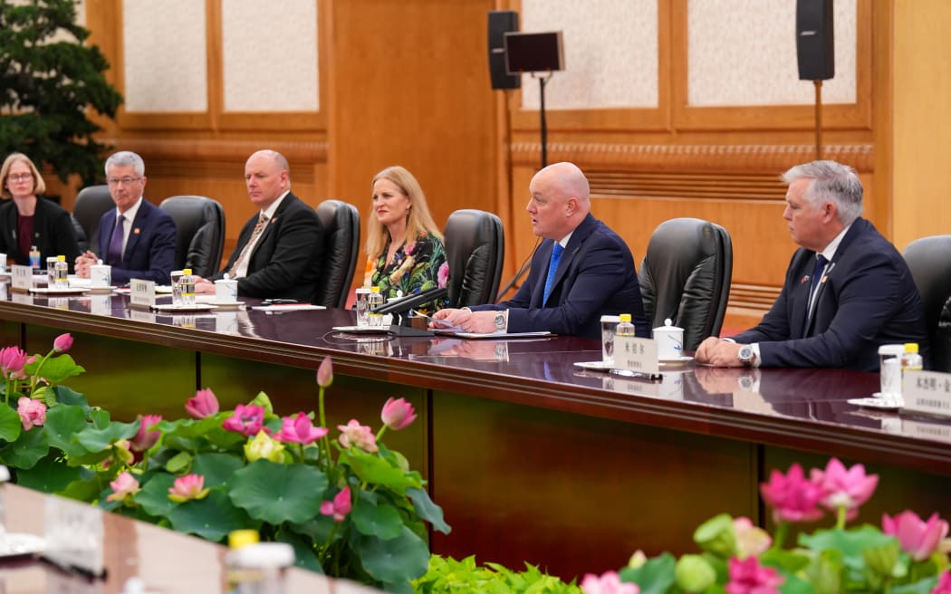 Christopher Luxon during  talks with Chinese President Xi Jinping on 20 June, 2025 (NZT).