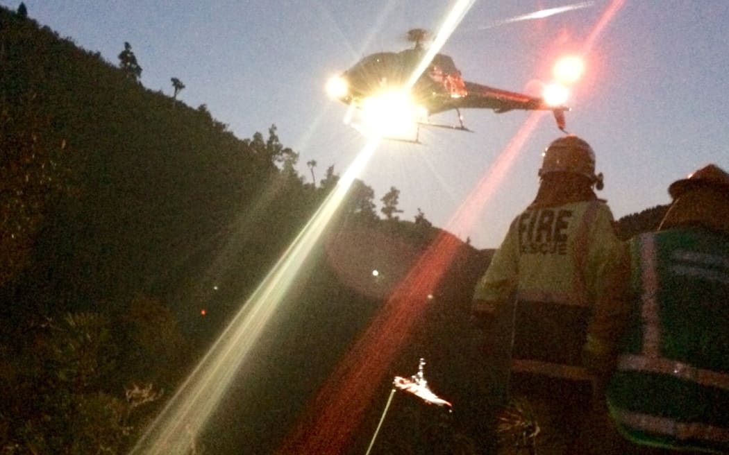 The woman has been taken to Rotorua Hospital with chest and back injuries.