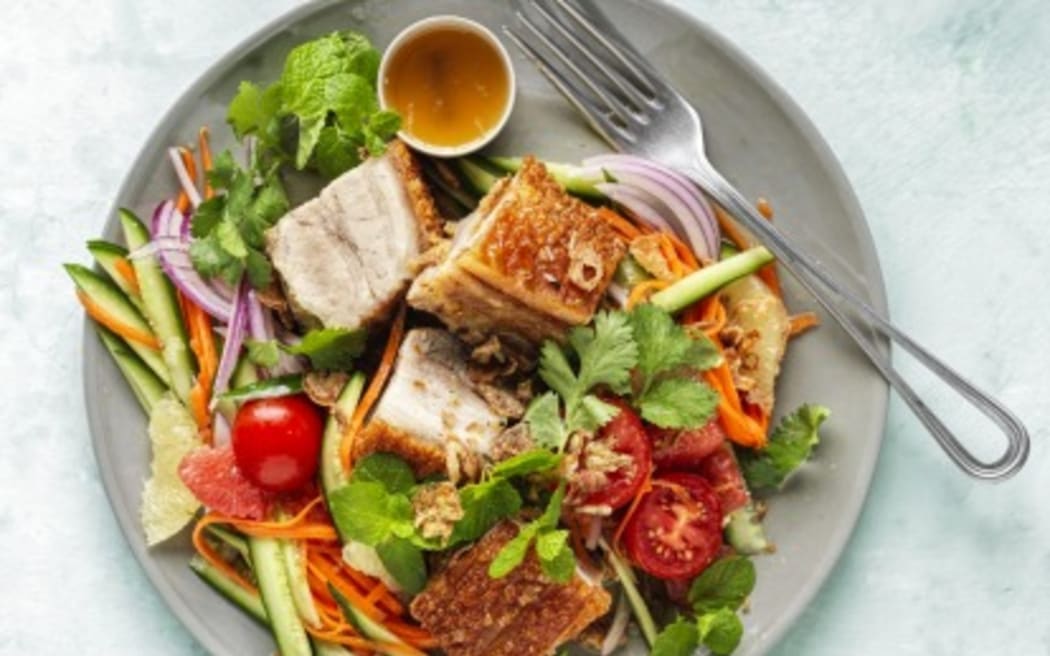 Honey-Roasted Pork Belly Summer Salad