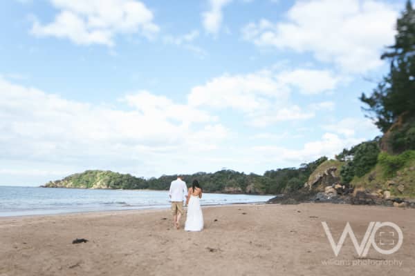Shayni and Micah on their wedding day in Tutukaka.