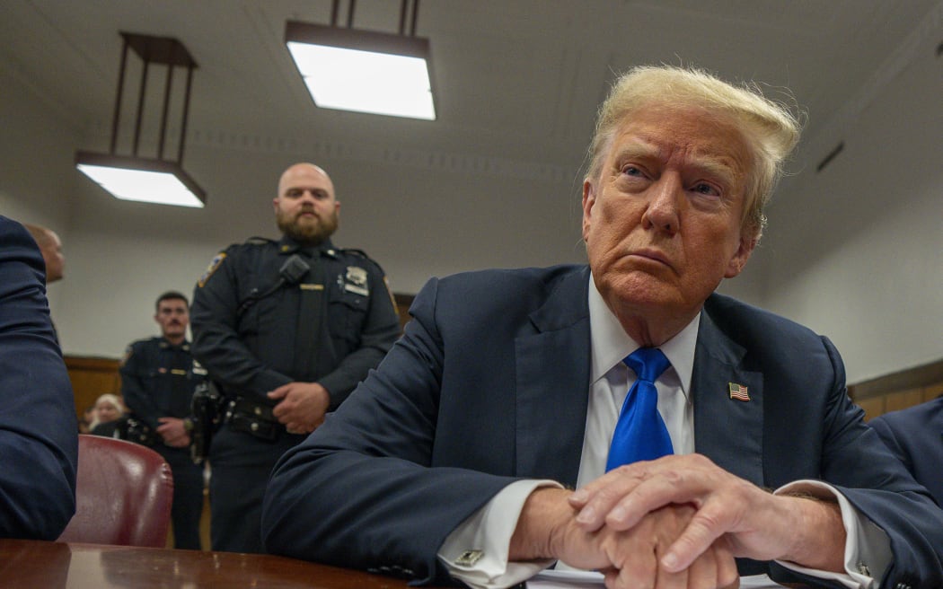 Former President Donald Trump appears at Manhattan criminal court during jury deliberations in his criminal hush money trial in New York, Thursday, May 30, 2024.