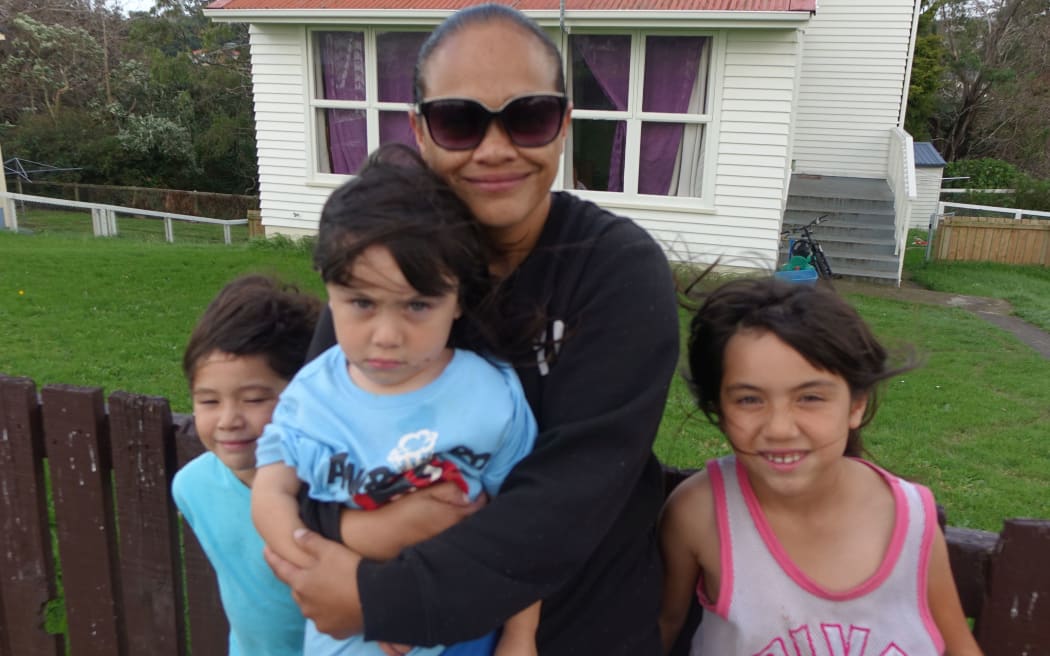 Andrena Tepu with three of her children (from left) Arlandshay, Louie and Tania.
