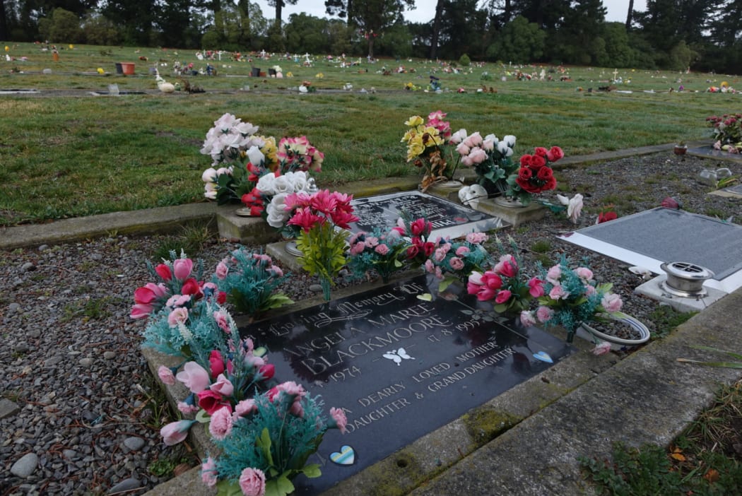 Angela Blackmoore gravestone in Ruru Lawn Cemetery in Christchurch.