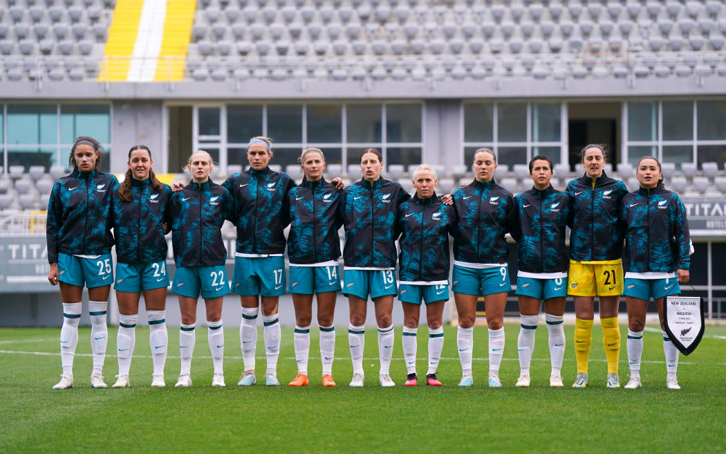Football Ferns lineup ahead of game against Nigeria, 2023.