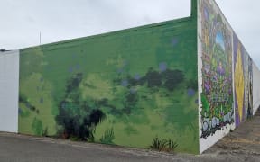 The wall in Feilding was covered up after a copyright complaint about the Footrot Flats mural.