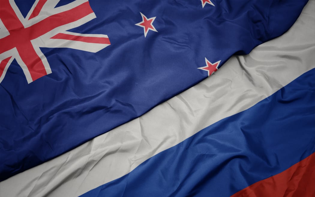Flag of russia and new zealand.